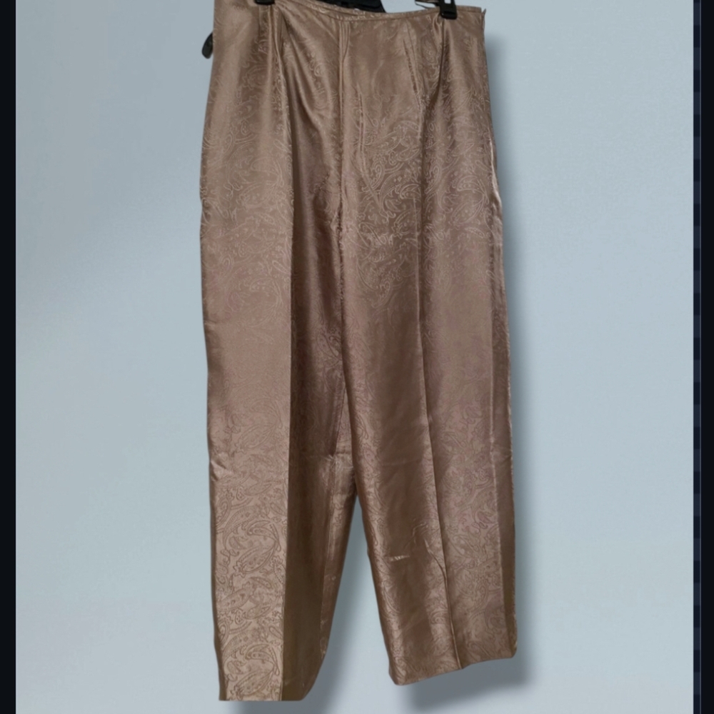 Vintage Travis Ayers Gold Paisley Silk Trousers - Picture 7 of 8